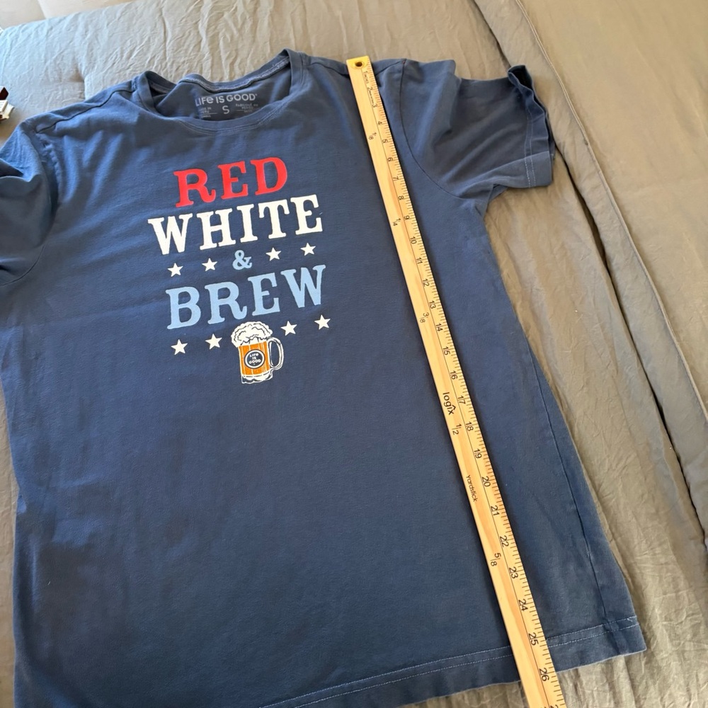 Life is Good Red, White, and Brew Patriotic Cotton Tee. Size Small. - Picture 7 of 7